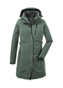 Parka Killtec "KOW 165 WMN PRK", Damen, Gr. 50, grau (graugr&uuml;n), Obermaterial: 100% Polyester.Futter: 100% Polyester.F&uuml;llung: 100% Polyester, Jacken Parka, Wasser- und winddichter Parka mit Teddyfleece und abnehmbarer Kapuze