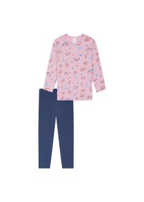 Schlafanzug Schiesser "Pyjama Kids Nightwear", M&auml;dchen, Gr. 140, pink (rosa, blau), Obermaterial: 100% Baumwolle CO., Homewear-Sets Schlafanzug