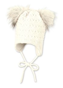 Strickm&uuml;tze Sterntaler "Strickm&uuml;tze Pompons", Kinder, Gr. 51, beige (ecru), M&uuml;tzen Strickm&uuml;tze