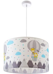 Paco Home Pendelleuchte "Cosmo 343", schwarz, 1, &Oslash; 45,5cm H: 27cm, Leuchten, Lampe Kinderzimmer Deckenlampe Hei&szlig;luftballon Wolken Tiere Zoo E27, Pendelleuchte