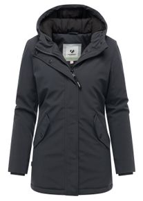 Regenmantel Ragwear "Softshellmantel Navanuti", Damen, Gr. S, grau (dunkelgrau), Obermaterial: 96% Polyester PES. 4% Elasthan EL. Obermaterial: Futter: 100% Polyester PES. 100% Polyester PES., M&auml;ntel Regenmantel