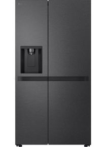 LG Side-by-Side "GSLC41EPPE", Energieeffizienz: E, silber (schwarz), mit integriertem Wassertank, K&uuml;hlschr&auml;nke, Total No Frost, LINEARCooling, Multi-Airflow, Integrierter Wassertank, Side-by-Side