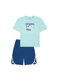Schlafanzug Schiesser "Pyjama", Jungen, Gr. 176, bunt (blau, t&uuml;rkis), Obermaterial: 100% Baumwolle CO., Homewear-Sets Schlafanzug