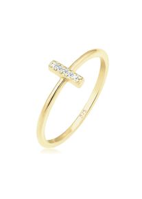 Diamantring Elli DIAMONDS "Ring Kreuz Diamanten Brillantschliff (0.025 ct) 375 Gelbgold" Gr. 58, gold, Fingerringe, Damen, 58, Gelbgold 375, Diamantring