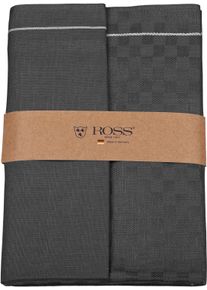 Geschirrtuch Ross "2er Set 907, zwei Geschirrt&uuml;cher in einer Banderole", grau (anthrazit), B:50cm L:70cm, 50% Baumwolle, 50% Leinen, Geschirrt&uuml;cher, Geschirrtuch, hochwertige Zwirn Halbleinen Geschirrt&uuml;cher, Ma&szlig;e je Tuch ca. 50x70 cm