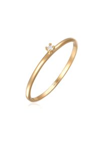 Diamantring Elli DIAMONDS "Ring Diamant Wei&szlig; Brillantschliff (0.004ct) Klassisch 585 Gelbgold" Gr. 52, gold, Fingerringe, Damen, 52, Gelbgold 585, Diamantring