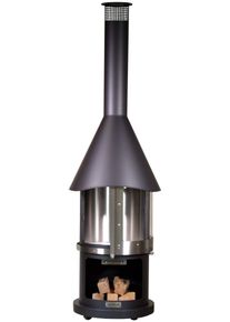 Grillkamin Buschbeck "Melbourne", schwarz, H:230cm &Oslash;:65cm, Grills, Grillkamin