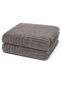Handt&uuml;cher Ross "CARRE", grau (flanell), B:50cm L:100cm, Frottier, Frottier, Handt&uuml;cher, Handt&uuml;cher, 100% Baumwolle, Rippenstruktur, gro&szlig;e Farbauswahl