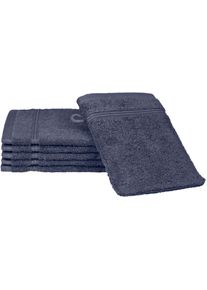 Waschhandschuh Ross "Rubin", blau (denim), B:16cm L:22cm, Baumwolle, Waschlappen, Waschhandschuh, 100% Baumwolle