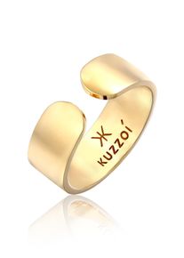 Silberring Kuzzoi "Ring Bandring Klares Design Offen 925 Silber" Gr. 66, gold, Fingerringe, Herren, 66, Silber 925 (Sterlingsilber), Silberring