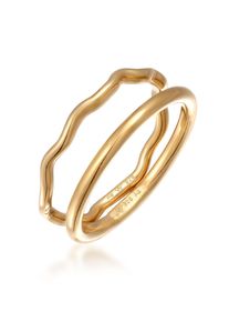 Ring-Set Elli "Ring Stapelringe 2er Set Bandringe 925 Silber" Gr. 58, gold, Fingerringe, Damen, 58, ohne Stein, Silber 925 (Sterlingsilber), Ring-Set