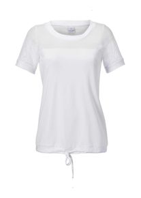 Madeleine Mode Kurzarmshirt MADELEINE "Netzshirt Luftiges T-Shirt mit transparenten Details", Damen, Gr. 34, wei&szlig;, Obermaterial: 50% Baumwolle CO. 50% Modal CMD., Modern, normal, Shirts Kurzarmshirt