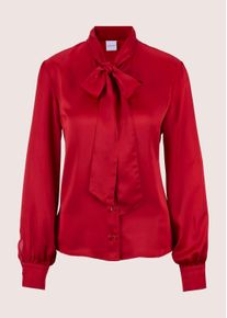 Madeleine Mode Langarmbluse MADELEINE "Bluse Satinbluse mit Schluppe", Damen, Gr. 36, rot, Obermaterial: 100% Polyester PES., Modern, normal, Blusen Langarmbluse