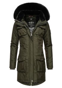 Wintermantel Navahoo "Wintermantel Tiniis", Damen, Gr. M, gr&uuml;n (schwarz olive), Obermaterial: 56% Nylon NY. 44% Polyester PES. Obermaterial: Futter: 100% Polyester PES. 100% Polyester PES., M&auml;ntel Wintermantel
