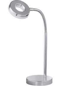 REALITY LEUCHTEN LED Tischleuchte "Rennes", grau (chromfarben), 1, H: 40cm, 1 Stk., Leuchten, Schreibtischlampe, Tischlampe, verstellbarer Flexarm, chrom, warmwei&szlig;, LED Tischleuchte