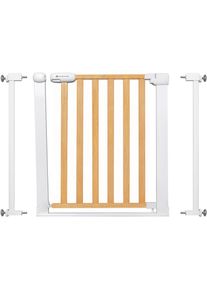 T&uuml;rschutzgitter Kinderkraft "LOCK & GO", Baby, Gr. B/H/T: 77cm, wood, Kunststoff, Massivholz, Metall, Schutzgitter T&uuml;rschutzgitter