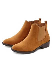 Chelseaboots Vivance, Damen, Gr. 40, braun (camelfarben), Obermaterial: 100% Textilmaterial. Decksohle: 100% Textilmaterial. Futter: 100% Lederimitat. Laufsohle: 100% Synthetik, unifarben, Basic, Schuhe Chelseaboots, bequem zum Reinschl&uuml;pfen, Stiefelette, Ankle Boots VEGAN
