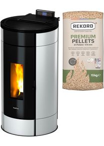 Pelletofen FreePoint "Globe airtight", silber (schwarz), Kamin&ouml;fen, Pelletofen, 352 W, 230 V