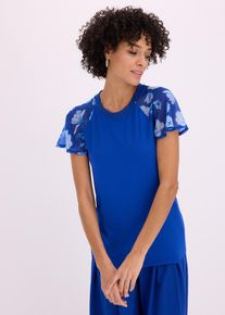 Maglia con maniche in chiffon, Blu, Taglia 58/60 (XXL), bonprix