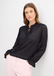 Maglia in pizzo con maniche a palloncino, Nero, Taglia 50/52 (L), bonprix