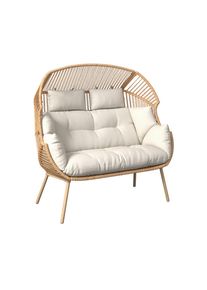 Ambia Garden Gartenmuschel, Naturfarben, Beige, Metall, Kunststoff, Textil, F&uuml;llung: Polyester, 146x136x83 cm, UV-best&auml;ndig, Gartenm&ouml;bel, Loungem&ouml;bel, Sonneninseln