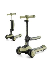 Kinderkraft Mini-Scooter, Gr&uuml;n, Schwarz, Metall, Kunststoff, 31x64-77.5x60 cm, unisex, EN 71, h&ouml;henverstellbarer Lenker, R&auml;der mit LED-Licht, Freizeit & Co, Gartenspielzeug, Scooter