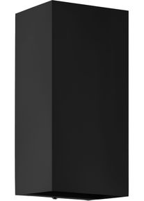 Eglo Wandleuchte "EREMITANA Wandlampe, Stahl, GU10, IP55, Au&szlig;enlampe, Garten, Lampe", schwarz, H: 24cm, 1 Stk., Leuchten, Wand-/Deckenleuchte, L11 x H24 x AL11 cm, schwarz, 2X2,8W inkl., Wandleuchte