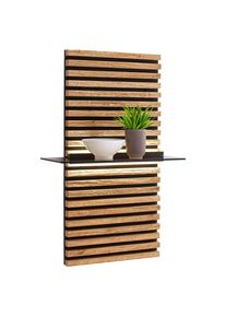 Sch&ouml;ner Wohnen Sch&ouml;ner Wohnen Wandpaneel, Eichefarben, Holz, Glas, Kerneiche, furniert, 48x78x24 cm, Holzm&ouml;bel, Wohnw&auml;nde Holz, Wohnwand Serien Holz