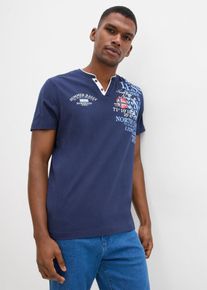 T-shirt col tunisien 100% coton - bleu - taille 48/50 (M) - 100% coton - bonprix