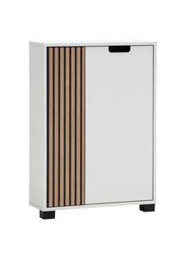 Mid.you , Wei&szlig;, Eichefarben , Holzwerkstoff , 2 F&auml;cher , 59.8x85.2x19.55 cm , stehend , Badezimmer, Badezimmerm&ouml;bel, Badezimmerschr&auml;nke, Badezimmerunterschr&auml;nke