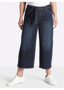 sheego Damen 7/8-Jeans mit weiten Beinen in dark blue ,Gr&ouml;&szlig;e 40, Witt, 99% Baumwolle, 1% Elasthan