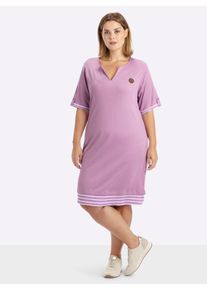sheego Damen Shirtkleid mit Kontrast-Ringelstoff in orchidee ,Gr&ouml;&szlig;e 40, Witt, 50% Baumwolle, 50% Modal