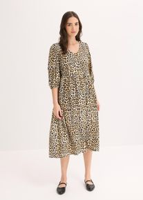 Abito tunica in misto viscosa fluido, Beige, Taglia 50, bonprix