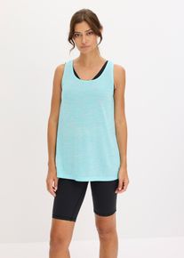 Top leggero per sport con filato fiammato ad asciugatura rapida, Blu, Taglia 62/64 (3XL), bonprix