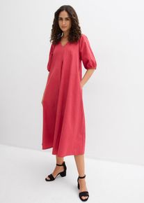 Abito midi in puro cotone, Rosso, Taglia 46, bonprix