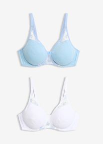 Reggiseno con ferretto (pacco da 2), Blu, Taglia 105C, bonprix