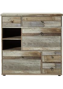 Schuhschrank Innostyle "BONANZA", braun, B:99cm H:98cm T:40cm, Holzwerkstoff, Schr&auml;nke, Schuhschrank, 2 Klappen, 8 F&auml;cher, 4Sch&uuml;be, Softclose, ABS Kanten