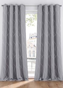 Tenda jacquard (pacco da 1), Grigio, Taglia 145x140 cm, bonprix
