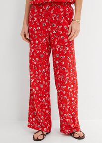 Pantaloni con elastico in vita in viscosa fluida, Rosso, Taglia 50, bonprix