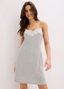 Camicia da notte in puro cotone a coste, Grigio, Taglia 46/48 (M), bonprix