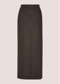 Madeleine Mode Midirock MADELEINE "Jerseyrock Maxirock mit Schlupfbund", Damen, Gr. 48, braun (braun, melange), Obermaterial: 75% Viskose CV. 24% Polyester PES. 1% Elasthan EL., Modern, gerade, R&ouml;cke Midirock, Gehschlitz