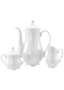 Milch- und Zuckerset Creatable "Rokoko, Kaffeegarnitur 3-tlg.", wei&szlig;, 3, Porzellan, Geschirr-Sets, Milch- und Zuckerset, Daily Use, Zeitlos
