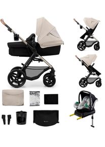Kombi-Kinderwagen Kinderkraft "MOOV 2 4in1 EVA", Baby, grau, Stahl, Kinderwagen Kombi-Kinderwagen, mit EVA-R&auml;dern