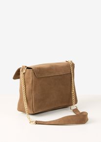 Borsa a tracolla in similpelle scamosciata, Marrone, Taglia 20x30 cm, bonprix