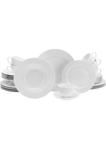 Kombiservice Creatable "Fleur Royal", beige (creme), 30 Stk., Porzellan, Geschirr-Sets, Kombiservice, extrem d&uuml;nn, leicht, lichtdurchl&auml;ssig