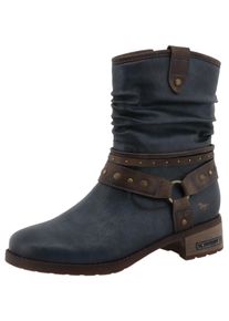 Winterboots Mustang Shoes "Fabienne", Damen, Gr. 36, navy, Lederimitat, used, Schuhe Winterboots, Stiefelette, Westernboots mit Warmfutter