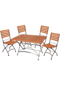 Garten-Essgruppe Garden Pleasure "WIEN", braun (braun, schwarz, braun, schwarz), B:280cm H:89cm T:120cm, Stahl, Sitzm&ouml;bel-Sets, Garten-Essgruppe, mit Klappfunktion