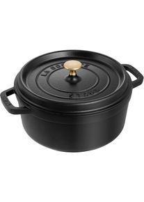 Br&auml;ter Staub "Cocotte", schwarz, H:15,3cm &Oslash;:24cm, T&ouml;pfe, Br&auml;ter, robust, langlebig, perfekte Hitzeverteilung, Aromaregen-Deckel