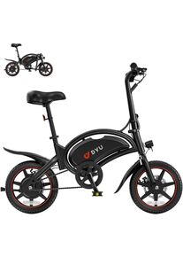 E-Bike DYU "DYU D3S", schwarz, Elektrofahrr&auml;der, 14 Zoll (35,56cm), E-Bike, Topseller