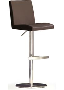 Bistrostuhl MCA furniture "BARBECOOL Barhocker Bistrostuhl Tresenhocker", braun (braun, edelstahl geb&uuml;rstet, braun), B:42cm H:85cm T:52cm, Kunstleder, St&uuml;hle, Bistrostuhl, mit R&uuml;ckenlehne,Bodenplatte rund, 360 drehbar, Sitzh&ouml;he von 56-81 cm